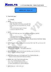 Articles - Mạo từ - P3