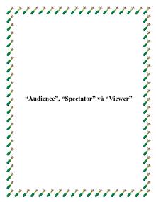 “Audience”, “Spectator” và “Viewer”