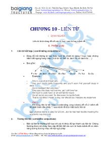 Bài giảng Chương 10 - Liên từ