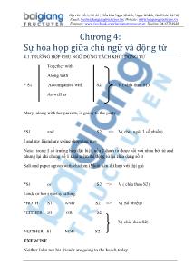 Bài giảng Chương 4: Sự hòa hợp giữa chủ ngữ và động từ