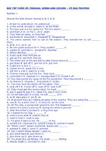 Bài tập về Phrasal verbs and idioms