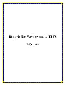 Bí quyết làm Writing task 2 IELTS hiệu quả