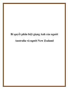Bí quyết phân biệt giọng Anh của người Australia và người New Zealand