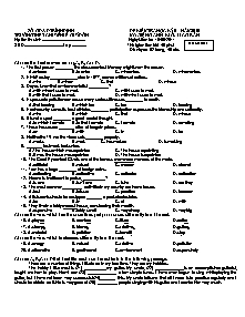 Bộ đề kiểm tra học kỳ II môn: Tiếng anh - Khối 11 cơ bản