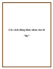 Các cách dùng khác nhau của từ 