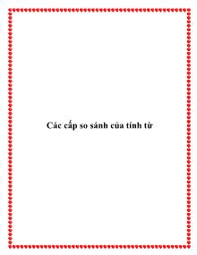 Các cấp so sánh của tính từ