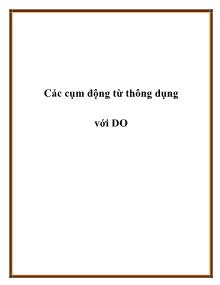 Các cụm động từ thông dụng với DO