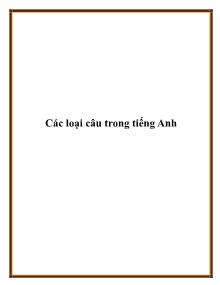 Các loại câu trong tiếng Anh