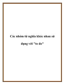 Các nhóm từ nghĩa khác nhau sử dụng với 