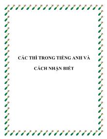 Các thì trong tiếng anh và cách nhận biết