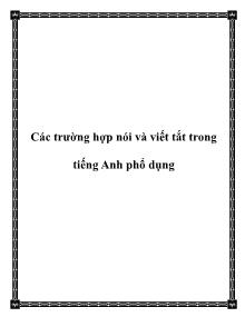 Các trường hợp nói và viết tắt trong tiếng Anh phổ dụng