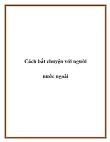 Cách bắt chuyện với người nước ngoài