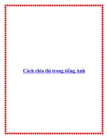 Cách chia thì trong tiếng Anh