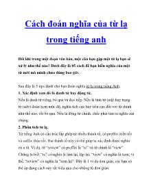 Cách đoán nghĩa của từ lạ trong tiếng anh