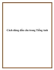 Cách dùng dấu câu trong Tiếng Anh