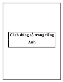 Cách dùng số trong tiếng Anh