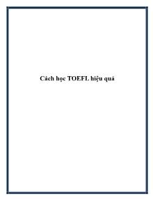 Cách học TOEFL hiệu quả