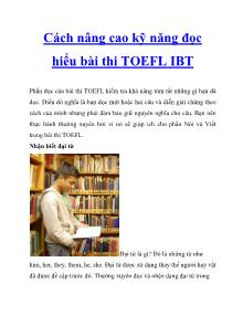 Cách nâng cao kỹ năng đọc hiểu bài thi TOEFL IBT