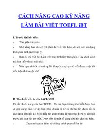 Cách nâng cao kỹ năng làm bài viết  TOEFL iBT