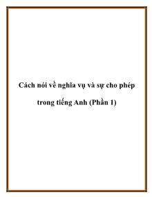 Cách nói về nghĩa vụ và sự cho phép trong tiếng Anh (Phần 1)