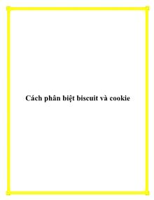 Cách phân biệt biscuit và cookie