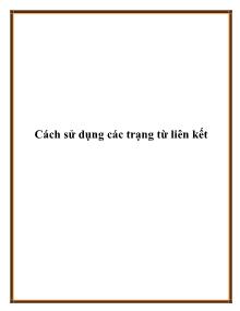 Cách sử dụng các trạng từ liên kết