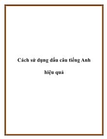 Cách sử dụng dấu câu tiếng Anh hiệu quả