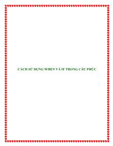 Cách sử dụng When và if trong câu phức