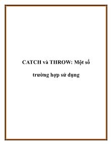 CATCH và THROW: Một số trường hợp sử dụng