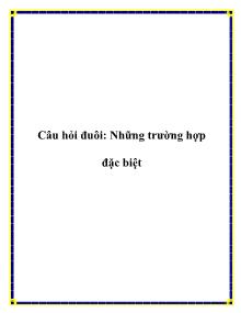 Câu hỏi đuôi: Những trường hợp đặc biệt