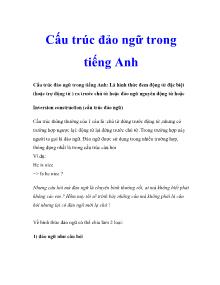 Cấu trúc đảo ngữ trong tiếng Anh