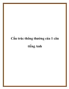 Cấu trúc thông thường của 1 câu tiếng Anh