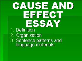 Cause and effect essay