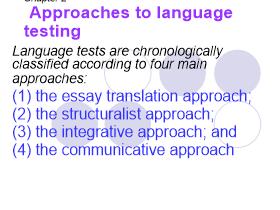 Chapter 02: Approaches to language testing