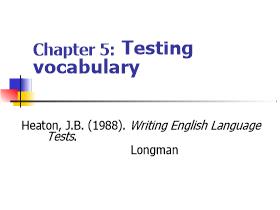 Chapter 05: Testing vocabulary