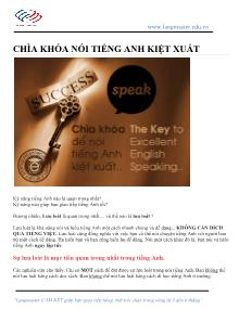 Chìa khóa nói tiếng Anh kiệt xuất