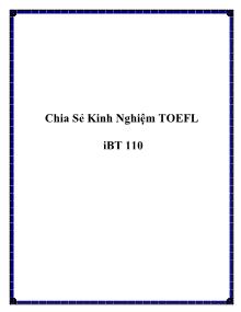 Chia Sẻ Kinh Nghiệm TOEFL iBT 110