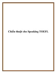 Chiến thuật cho Speaking TOEFL
