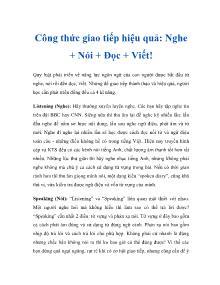 Công thức giao tiếp hiệu quả: Nghe + Nói + Đọc + Viết!