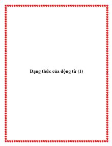 Dạng thức của động từ (1)