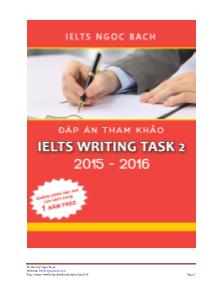 Đáp án tham khảo Ielts writing task 2 2015 - 2016
