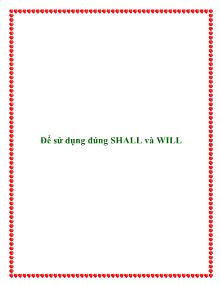 Để sử dụng đúng SHALL và WILL