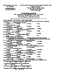 Đề thi tuyển sinh lớp 10 THPT chuyên Nguyễn Trãi năm học 2014-2015 môn thi: Tiếng anh (không chuyên)