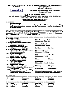 Đề thi tuyển sinh lớp 10 THPT chuyên Nguyễn Trãi năm học 2015-2016 môn thi: Tiếng anh (Đề dự bị)