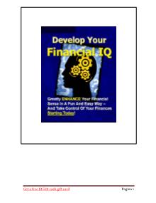 Develop Your Financial IQ