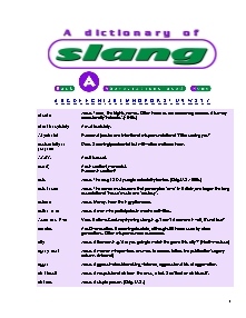 Dictionnary of slang in English