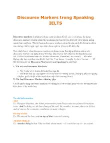 Discourse Markers trong Speaking IELTS