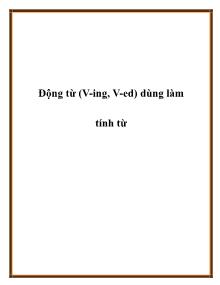 Động từ (V-Ing, V-ed) dùng làm tính từ