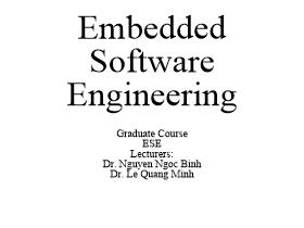 Embedded Software Engineering