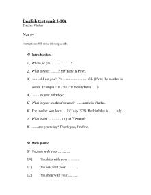 English test (unit 1-10)